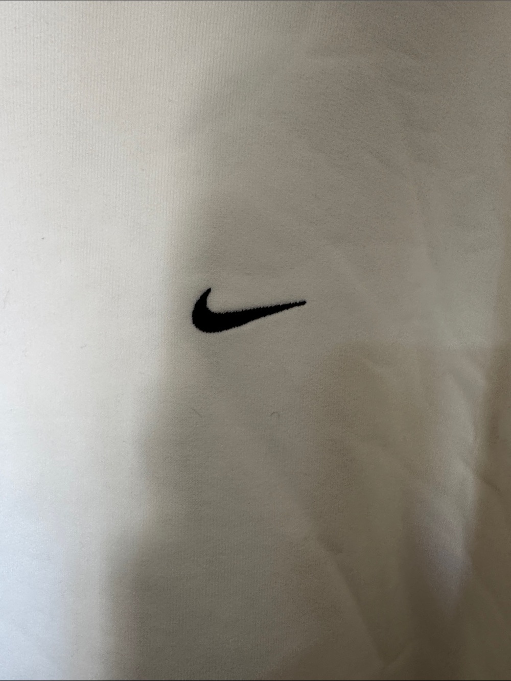 Nike White Crew Tee with Black Swoosh - Picture 3 of 4